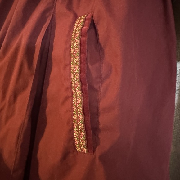 Rothschild Burgundy Hooded Long Puffer Coat Bows Velvet Girls (16)/Women's XS–S - Picture 6 of 9